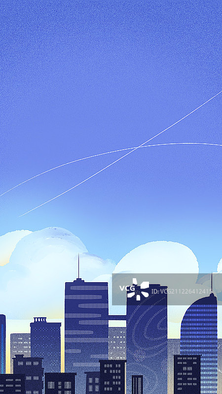 霞光都市壁纸插画图片素材