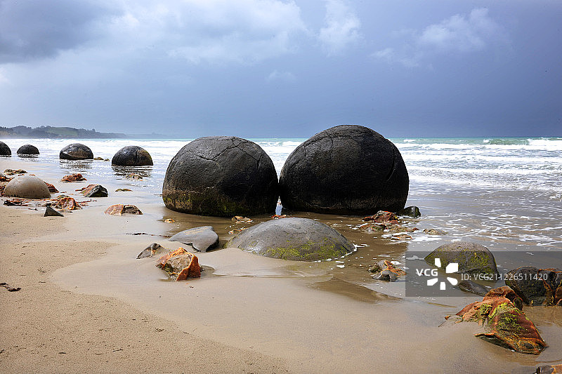 新西兰,摩拉基大圆石风景,Moeraki,Boulder图片素材