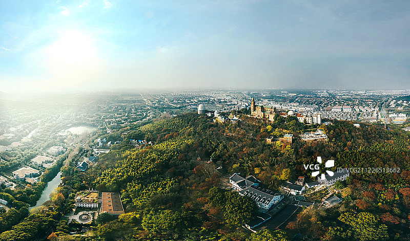 佘山天主教堂航拍全景图片素材