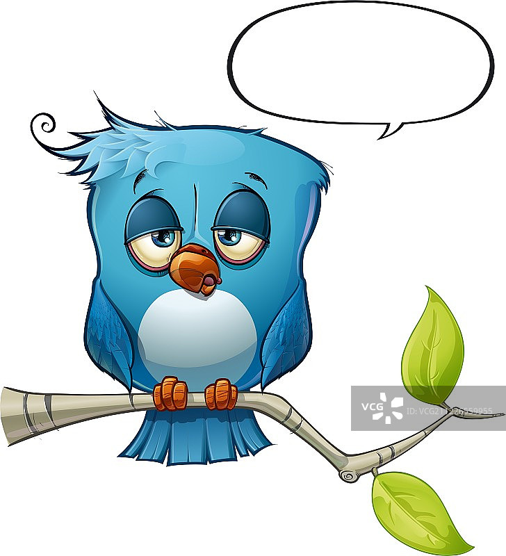 蓝色小鸟的睡意图片素材