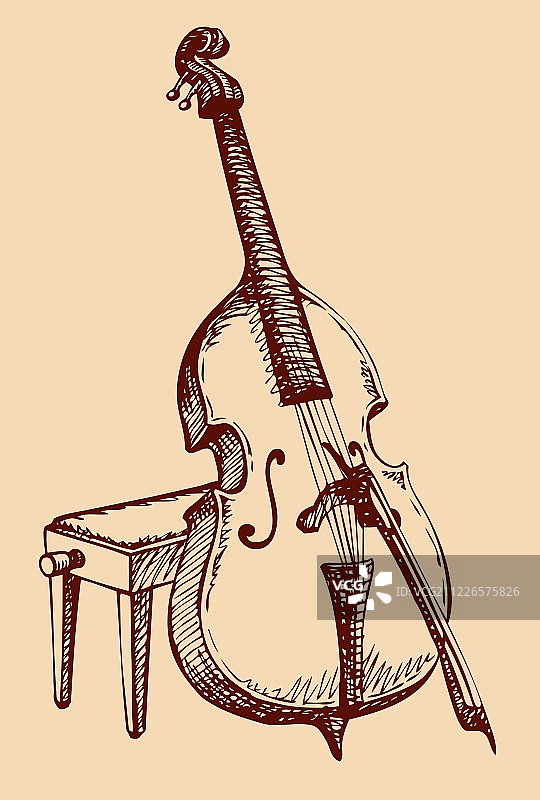 带弓的低音提琴图片素材