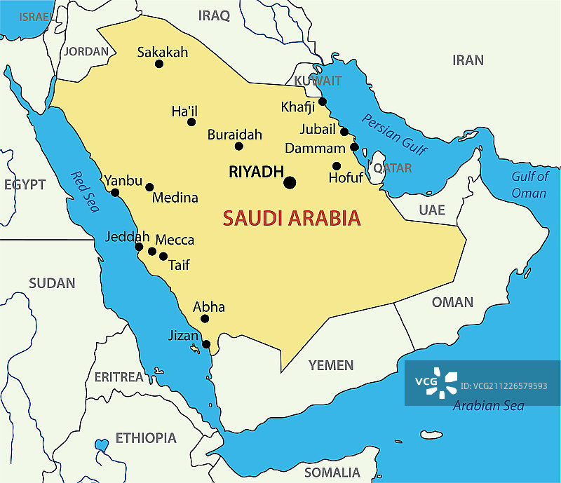 沙特阿拉伯地图图片素材