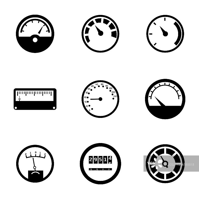 黑色仪表图标合集图片素材