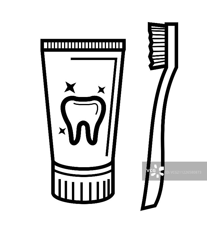 牙刷和牙膏图片素材