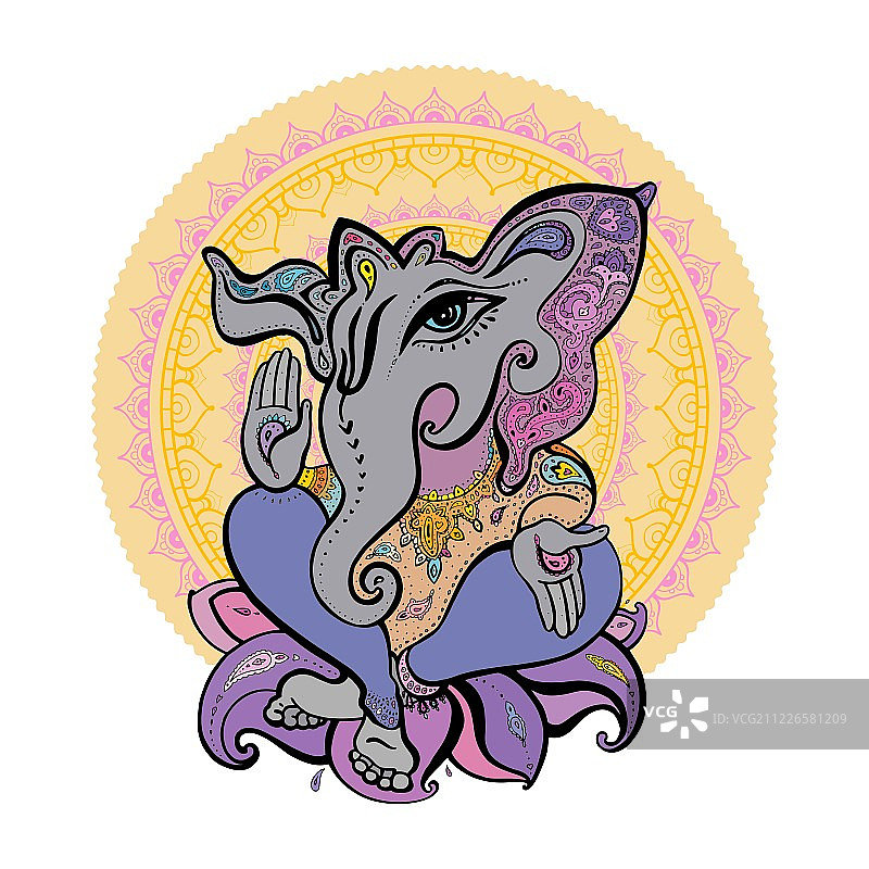 手绘象头神图片素材