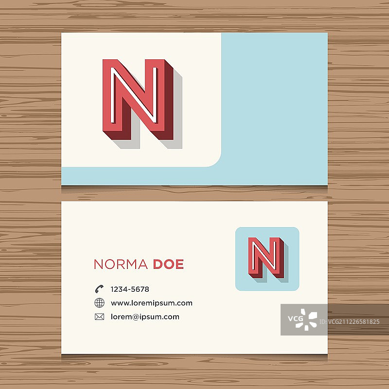 字母N名片图片素材