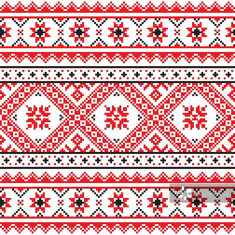 传统针织红色刺绣图案图片素材