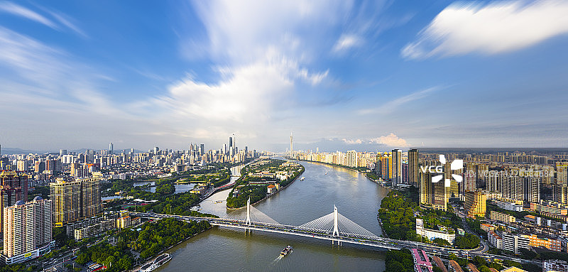 珠江城市天际线图片素材