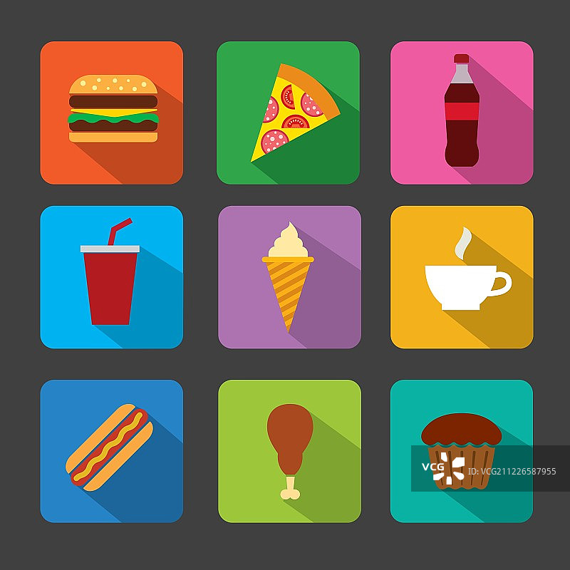 快餐图标合集图片素材