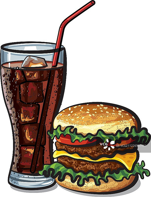 汉堡和可乐图片素材