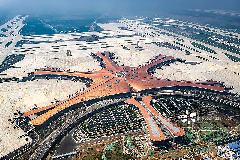 航拍北京大兴国际机场全景图图片素材