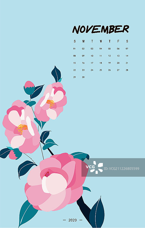 2020年日历-11月图片素材