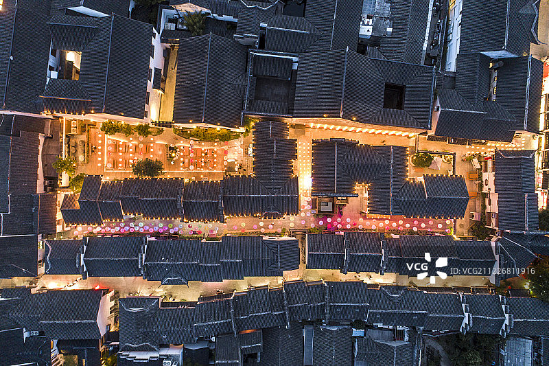 江南水乡 苏州 同里古镇 航拍图片素材