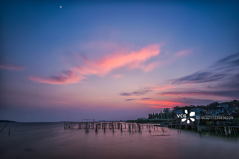 太湖晚霞自然风光图片素材