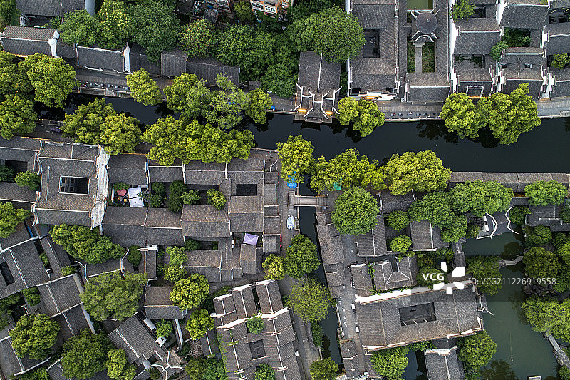 无锡 惠山古镇 航拍图片素材