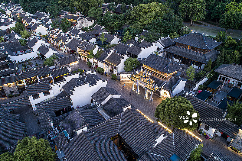 无锡 惠山古镇 航拍图片素材