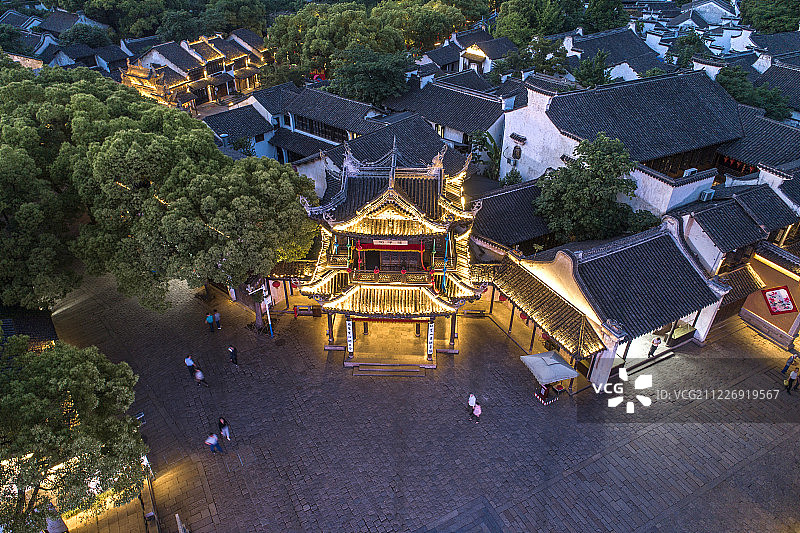 无锡 惠山古镇 航拍图片素材