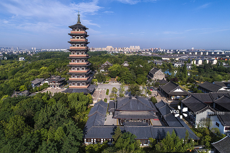 扬州 大明寺 栖灵塔 航拍图片素材