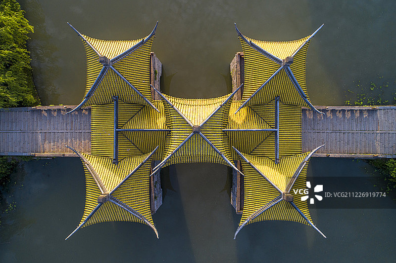 扬州 瘦西湖风景区 五亭桥 航拍图片素材