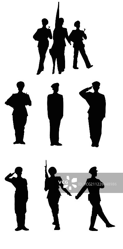 军人剪影 军姿图片素材