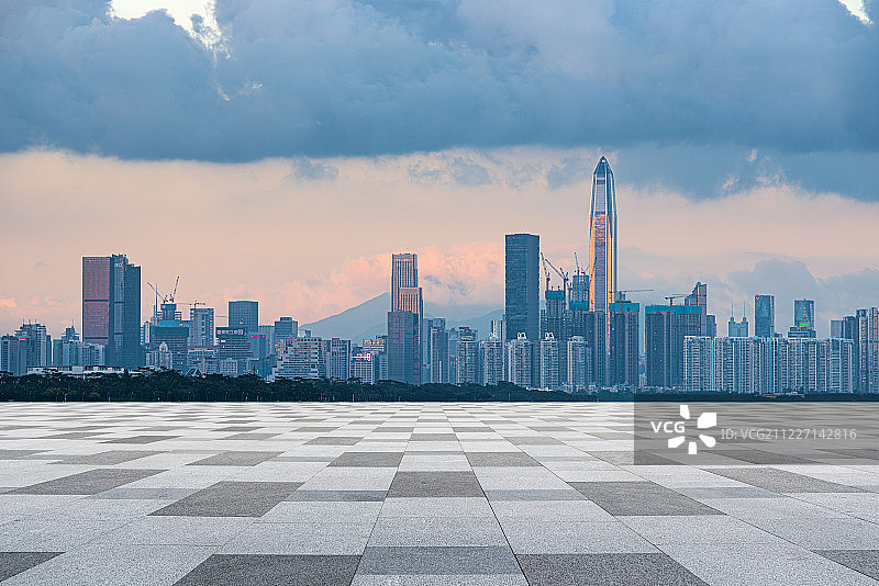 深圳城市风光和户外无人的砖地图片素材