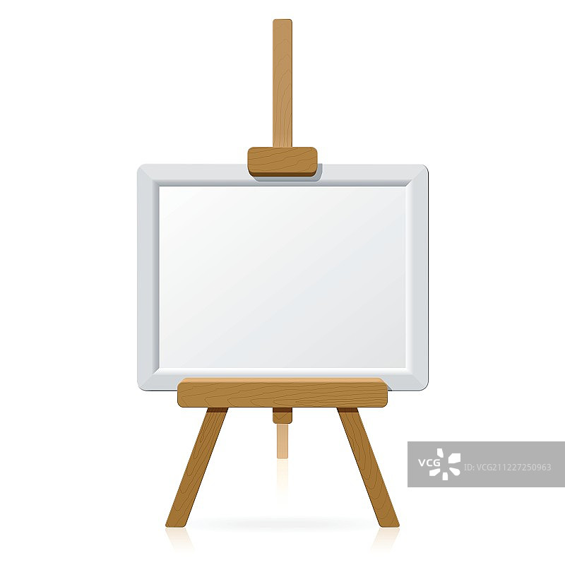 带空白画布的木制画架图片素材