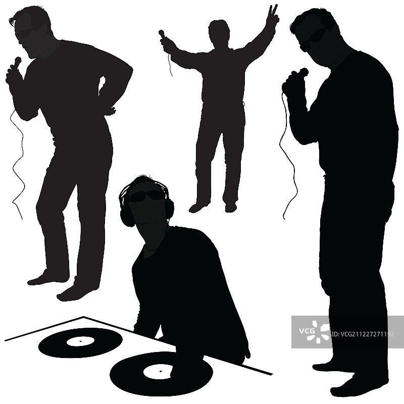 DJ剪影图片素材