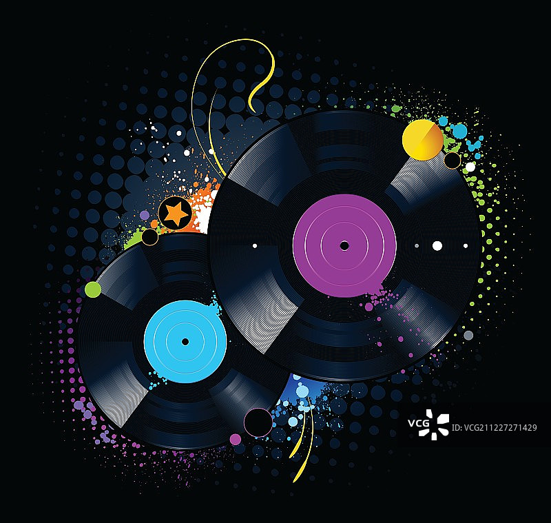 乙烯基唱片涂鸦图片素材