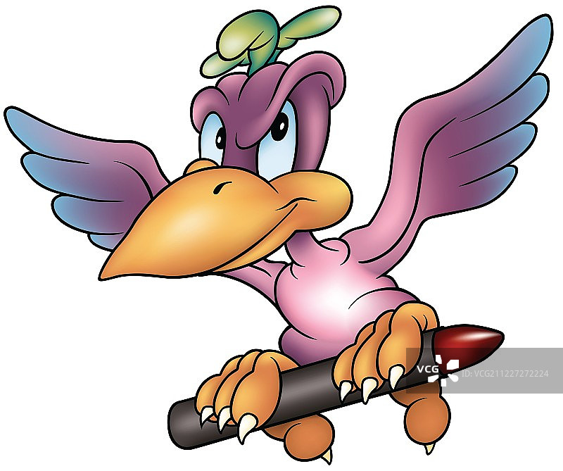 鹦鹉与蜡笔图片素材