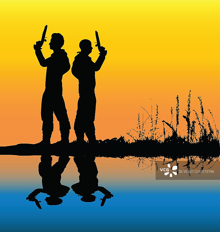 黎明时的手枪图片素材