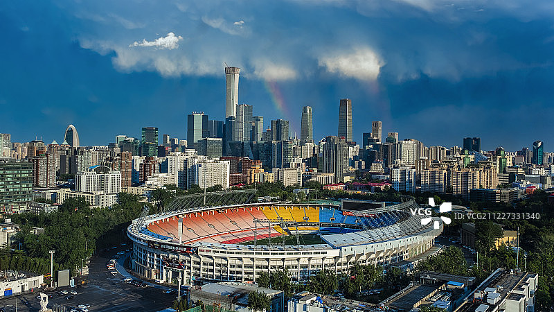 北京工体的彩虹图片素材