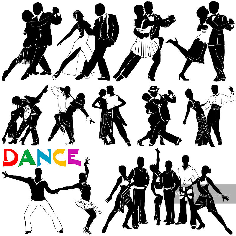 舞蹈服装剪影图片素材