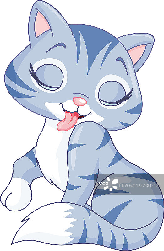 非常可爱的小猫洗脸图片素材