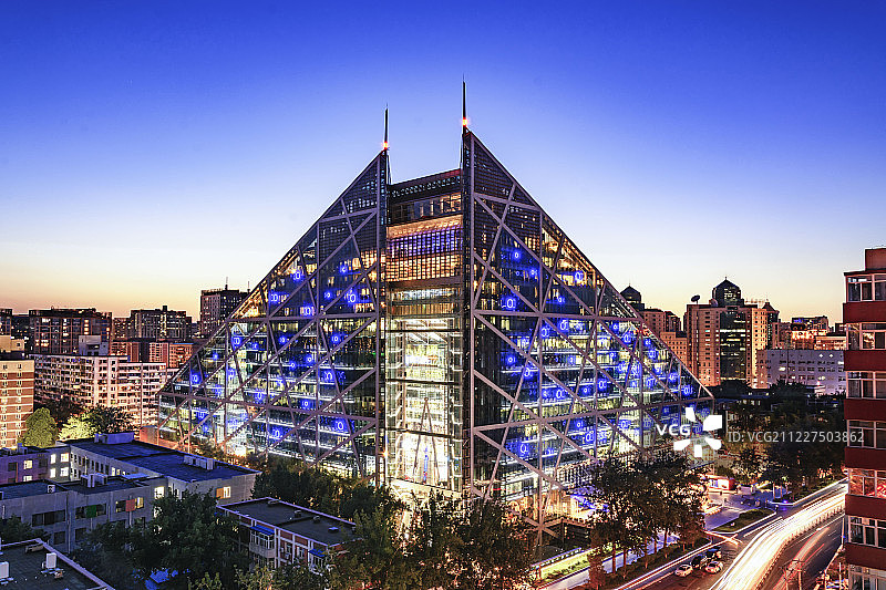 蓝调北京芳草地城市风光图片素材