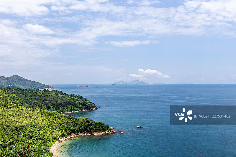 中国亚洲香港南丫岛蓝色的天空大海海湾图片素材