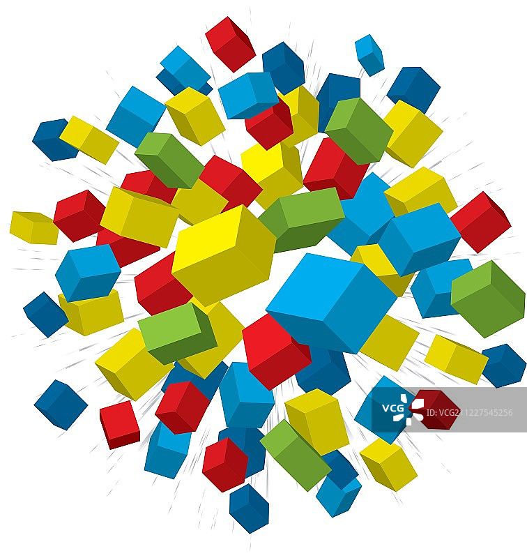 彩色盒子爆炸图片素材