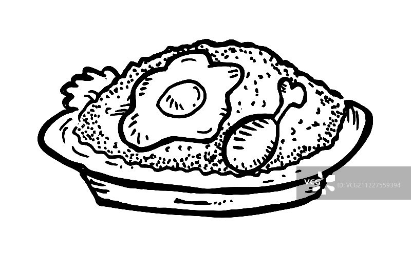 鸡肉鸡蛋炒饭图片素材