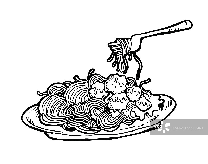意大利面涂鸦图片素材