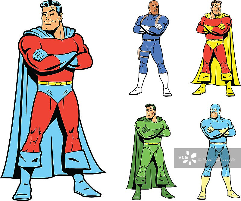 经典超级英雄和炫酷造型图集图片素材