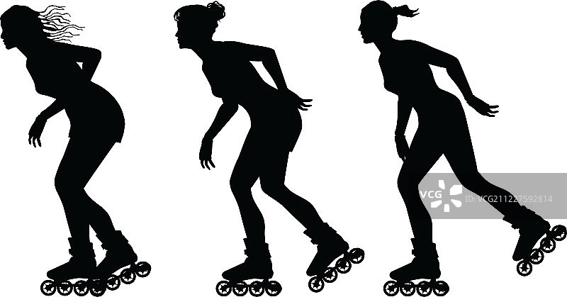 溜冰轮廓剪影图片素材