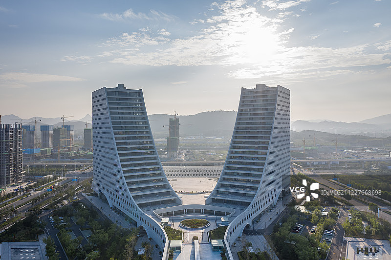 航拍青岛蓝色硅谷蓝色中心图片素材
