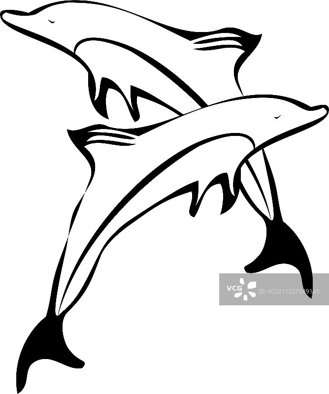 海豚轮廓标志图片素材