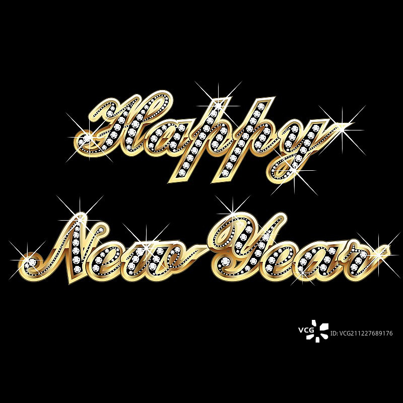 新年快乐，金色闪耀图片素材