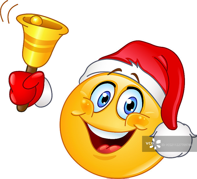 带铃铛的圣诞节表情符号图片素材