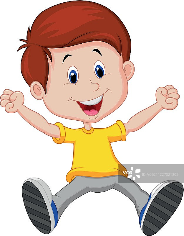 快乐的男孩卡通图片素材