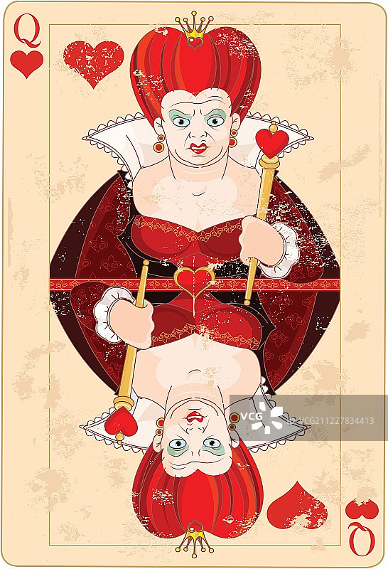 红桃皇后卡片图片素材