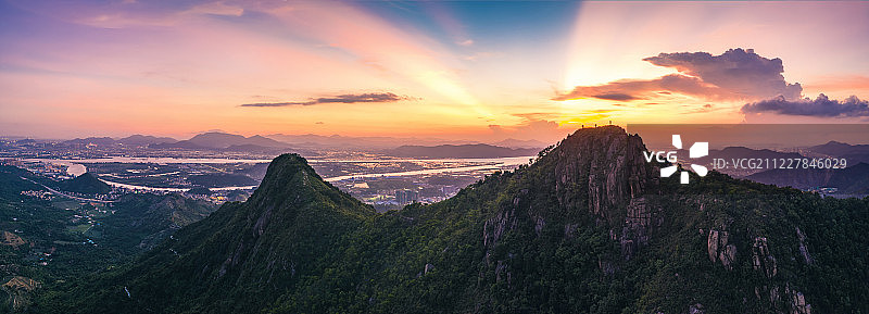 中山市丫髻山日落自然风光图片素材