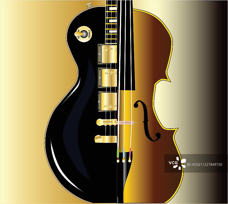 小提琴吉他渐变效果图片素材
