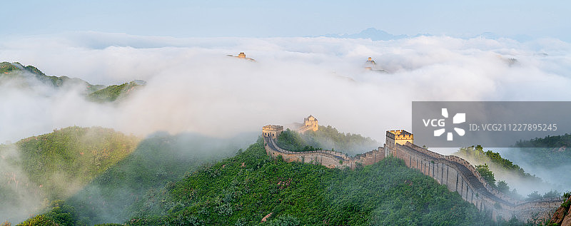 长城云海日出图片素材