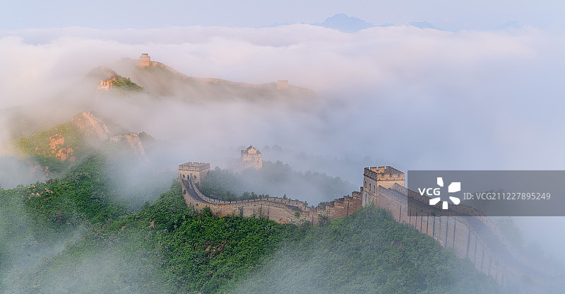 长城云海日出图片素材